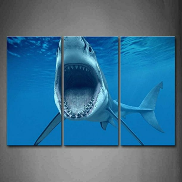 Water Living RoomBedroom Wall Art Sea Marine Life Home Decor Ocean Printable Poster Abstract Shark Digital Print Silhouette
